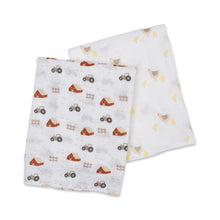 Load image into Gallery viewer, Cotton Swaddle Set of 2-Barnyard & Hens/Chicks