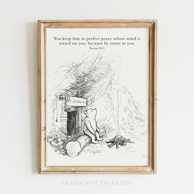 Scripture Art Print: Winnie the Pooh Isaiah 26:3