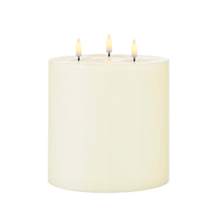 6" x 7" Ivory Triflame Battery Candle