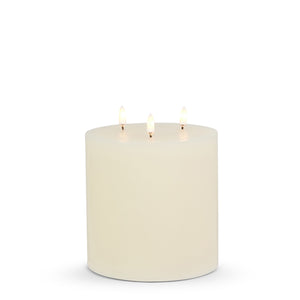 6"x6" Battery Triflame Candle-Ivory