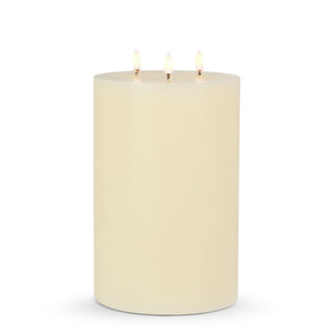 6"x 9" Battery Triflame Candle-Ivory