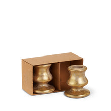 Load image into Gallery viewer, Box of 2 Gold Candle Holders