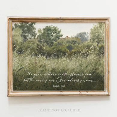 Scripture Art Print-Grass Withers