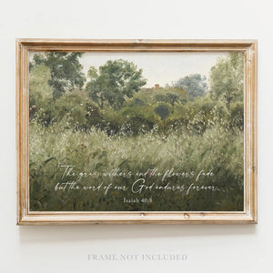 Scripture Art Print-Grass Withers