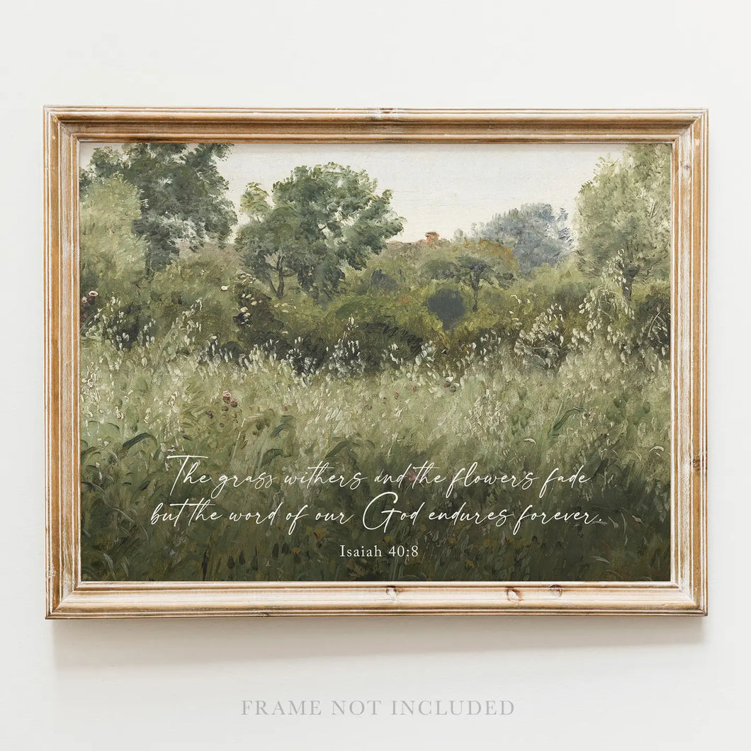 Scripture Art Print-Grass Withers