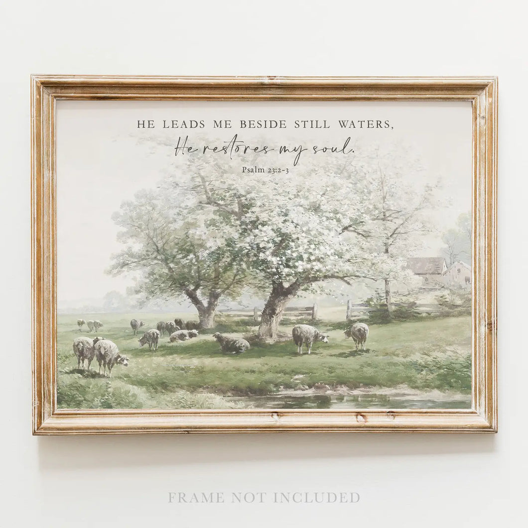 Scripture Art Print: Still Waters
