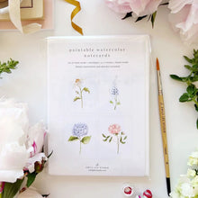 Load image into Gallery viewer, Paintable Notecards-Garden Flowers