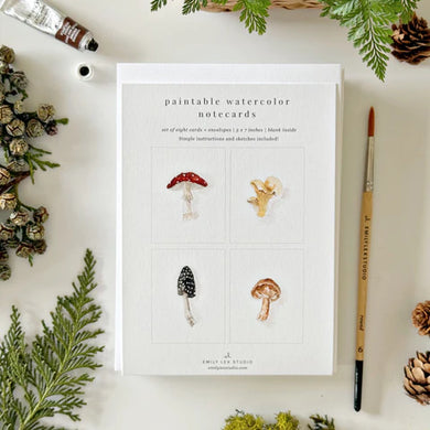 Paintable Notecards-Mushrooms