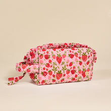 Load image into Gallery viewer, Quilted Cosmetic Pouch-Strawberry Field