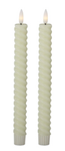 Load image into Gallery viewer, S/2 Cream Spiral LED Candles