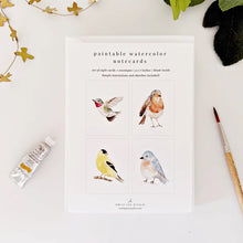 Load image into Gallery viewer, Paintable Notecards-Backyard Birds