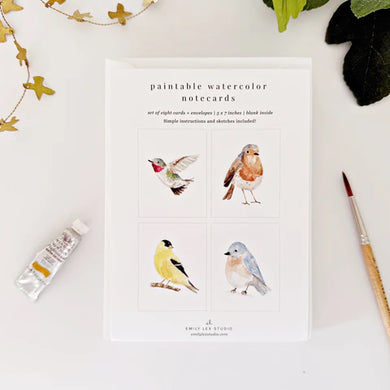 Paintable Notecards-Backyard Birds