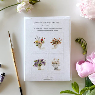 Paintable Notecards-Bouquets