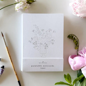 Paintable Notecards-Bouquets