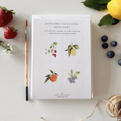 Paintable Notecards-Fruit
