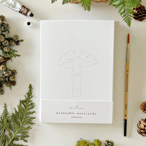 Paintable Notecards-Mushrooms