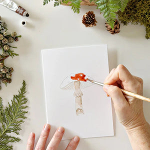 Paintable Notecards-Mushrooms